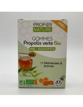Gommes Propolis verte bio, Miel & Eucalyptus - Propos'Nature -