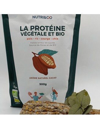 La Protéine Végétale- pois, riz, courge & chia - Arôme naturel Cacao - 500g - Nutri & Co