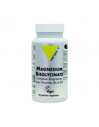 Complexe Magnésium - Forme bisglycinate - 60 gélules - Vit'All+