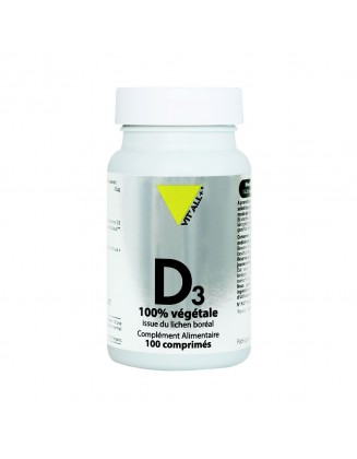 Vitamine D3 - 800UI - Végétale- 100 comprimés sécables - Vit'All+