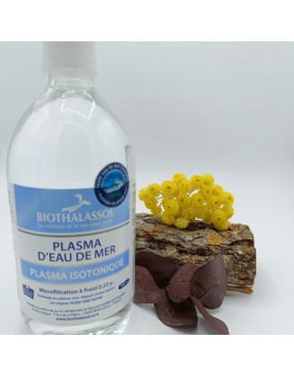 Plasma d'eau de mer - Isotonique - 500 ml - Flacon verre - Biothalassol