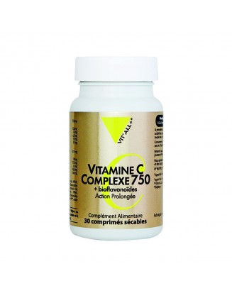 Vitamine C 750 mg Action prolongée + bioflavonoïdes - 30 comprimés sécables - Vit'All+