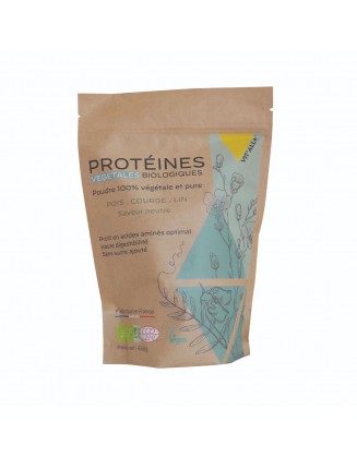 Protéines Végétales- pois, courge & lin - Saveur neutre - 450g - Vit'All+