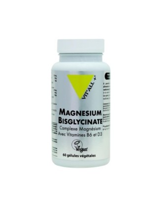 Complexe Magnésium - Forme bisglycinate - 60 gélules - VitAll+